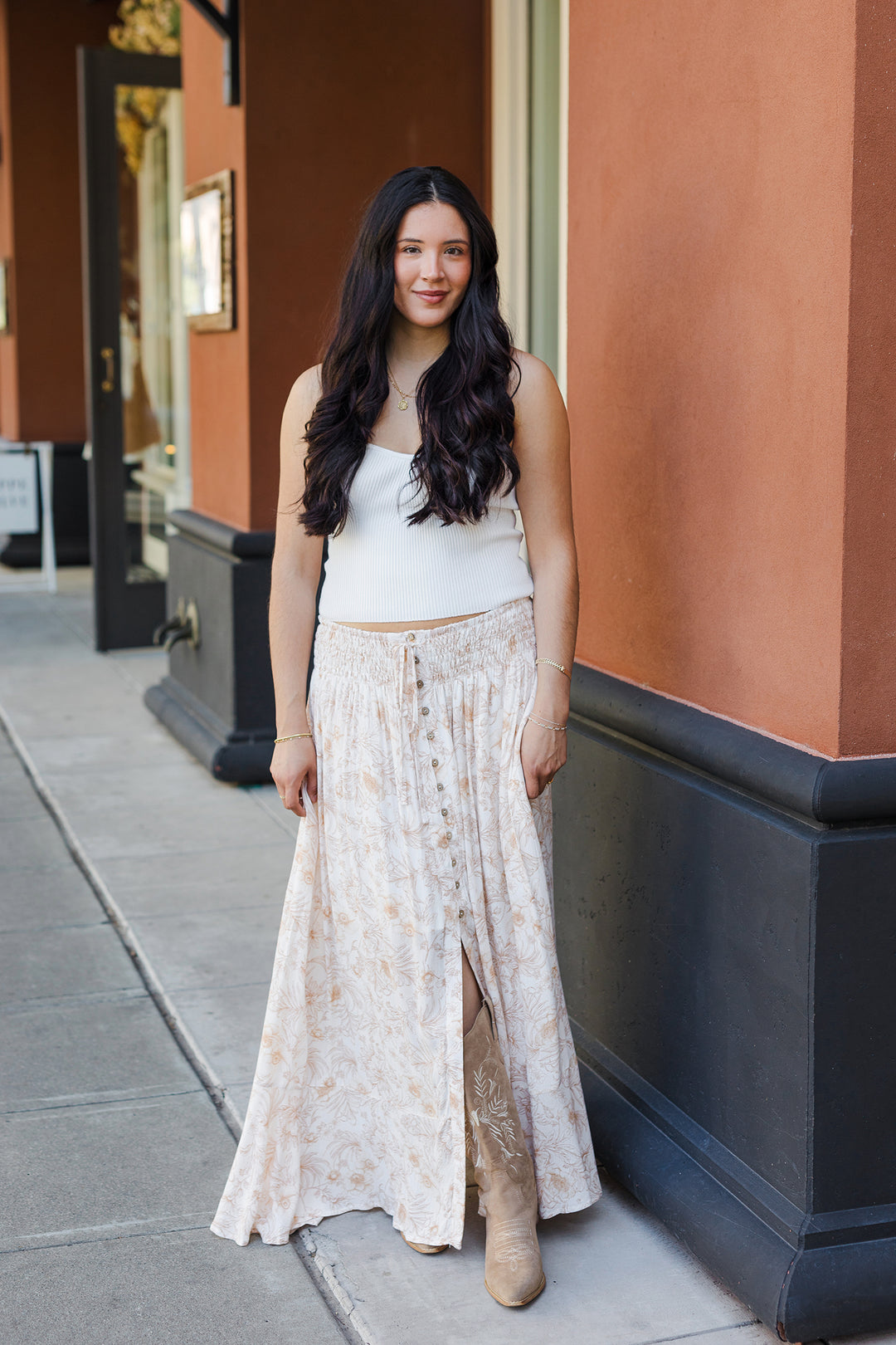 The Garden Bouquet Floral Print Maxi Skirt