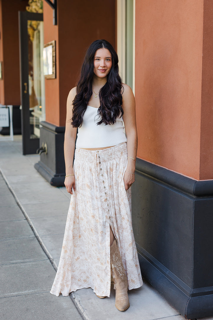 The Garden Bouquet Floral Print Maxi Skirt