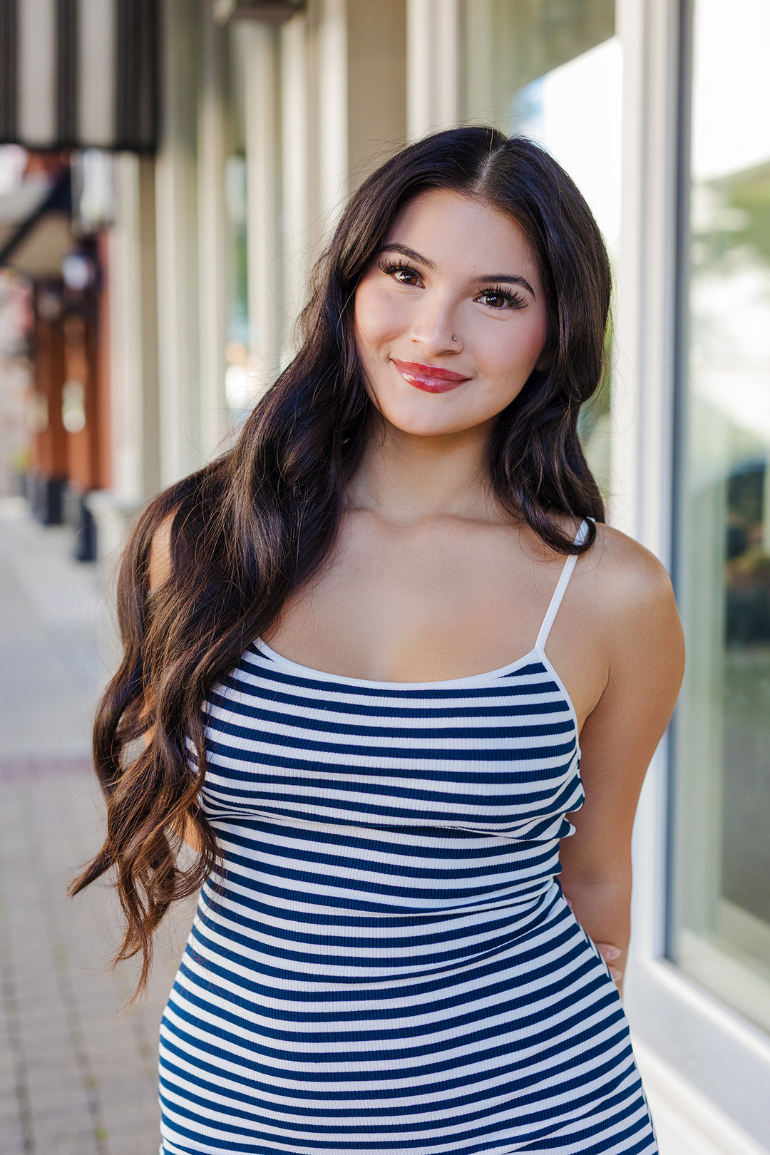 The Poolside Striped Midi Dress