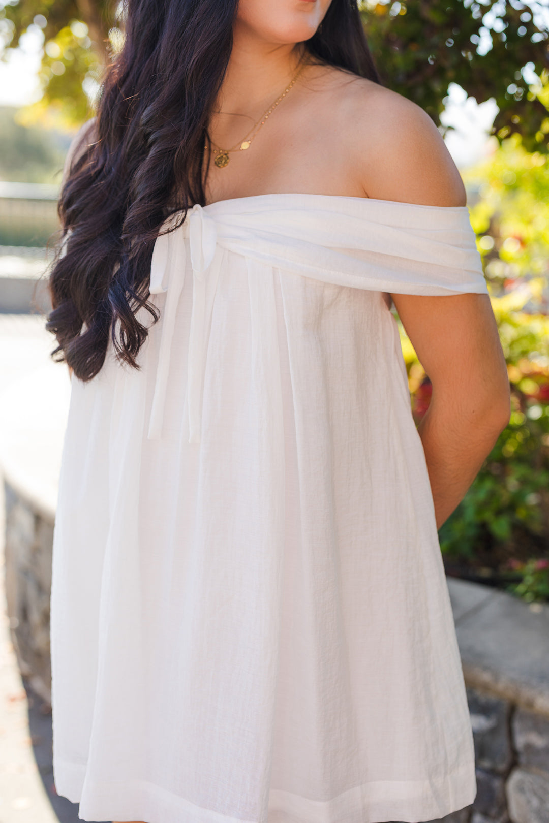The Charming Charlie White Off The Shoulder Mini Dress