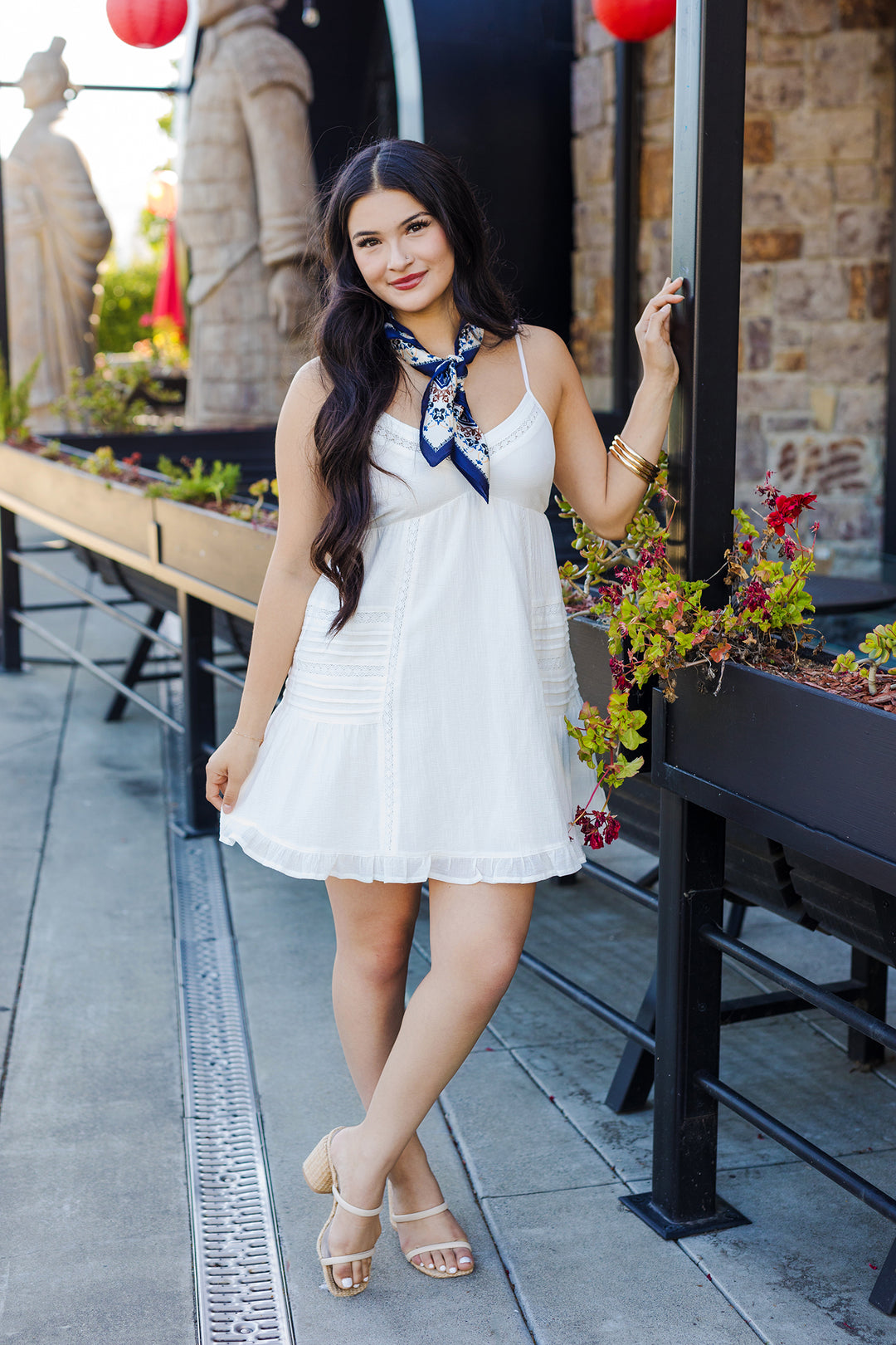 The Dejavu White Gauze Mini Dress