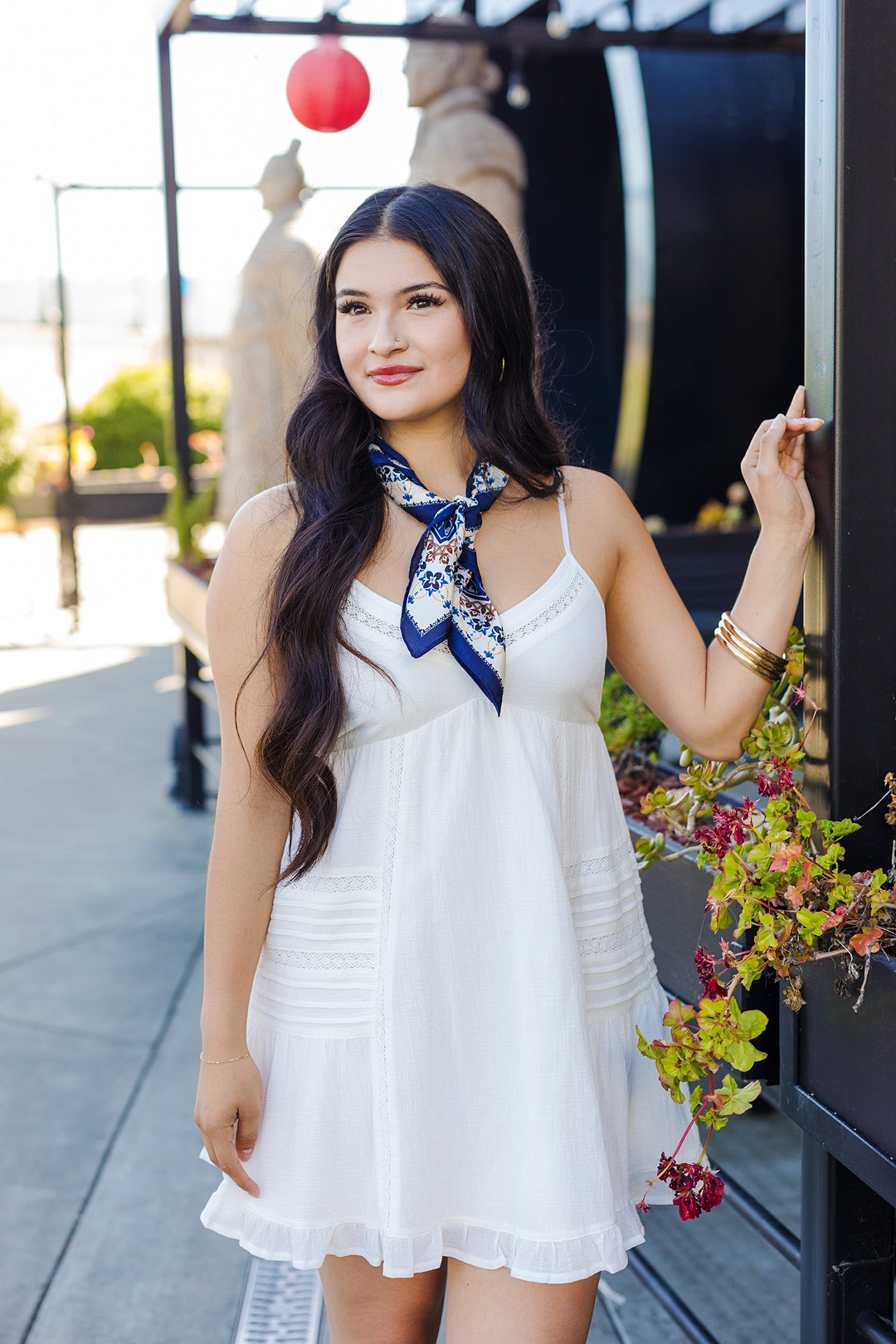 The Dejavu White Gauze Mini Dress