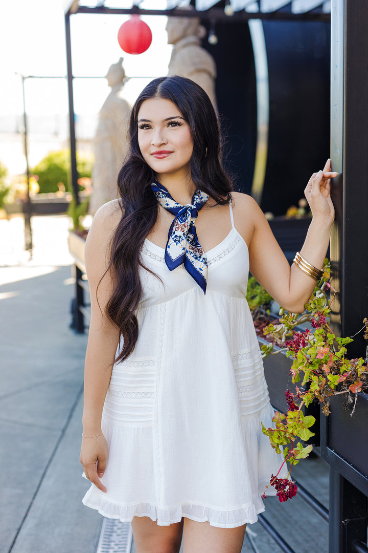 The Dejavu White Gauze Mini Dress