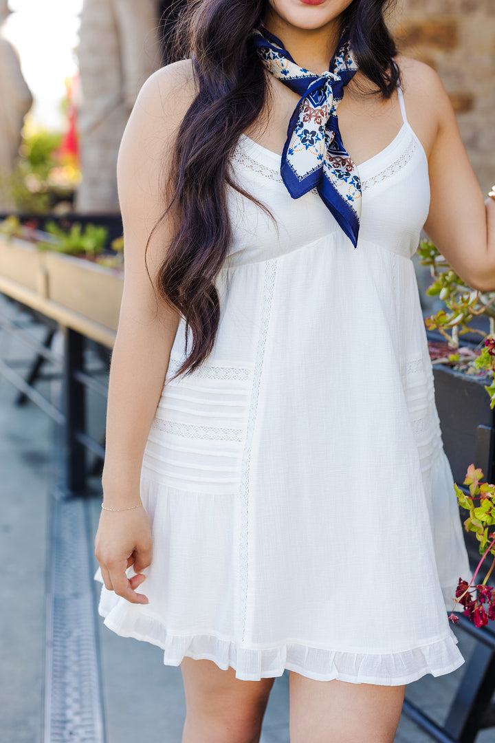 The Dejavu White Gauze Mini Dress