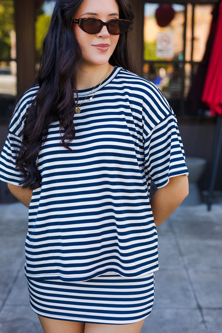 The Summer Daze Navy Striped T-Shirt