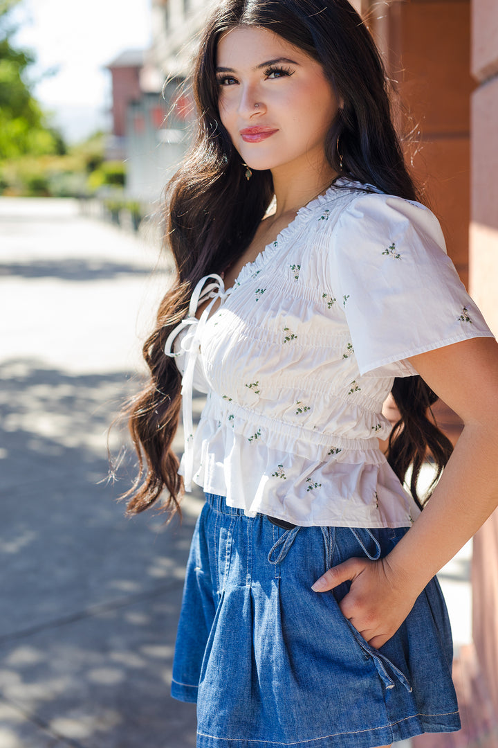 The Summer Romance Floral Embroidered Blouse