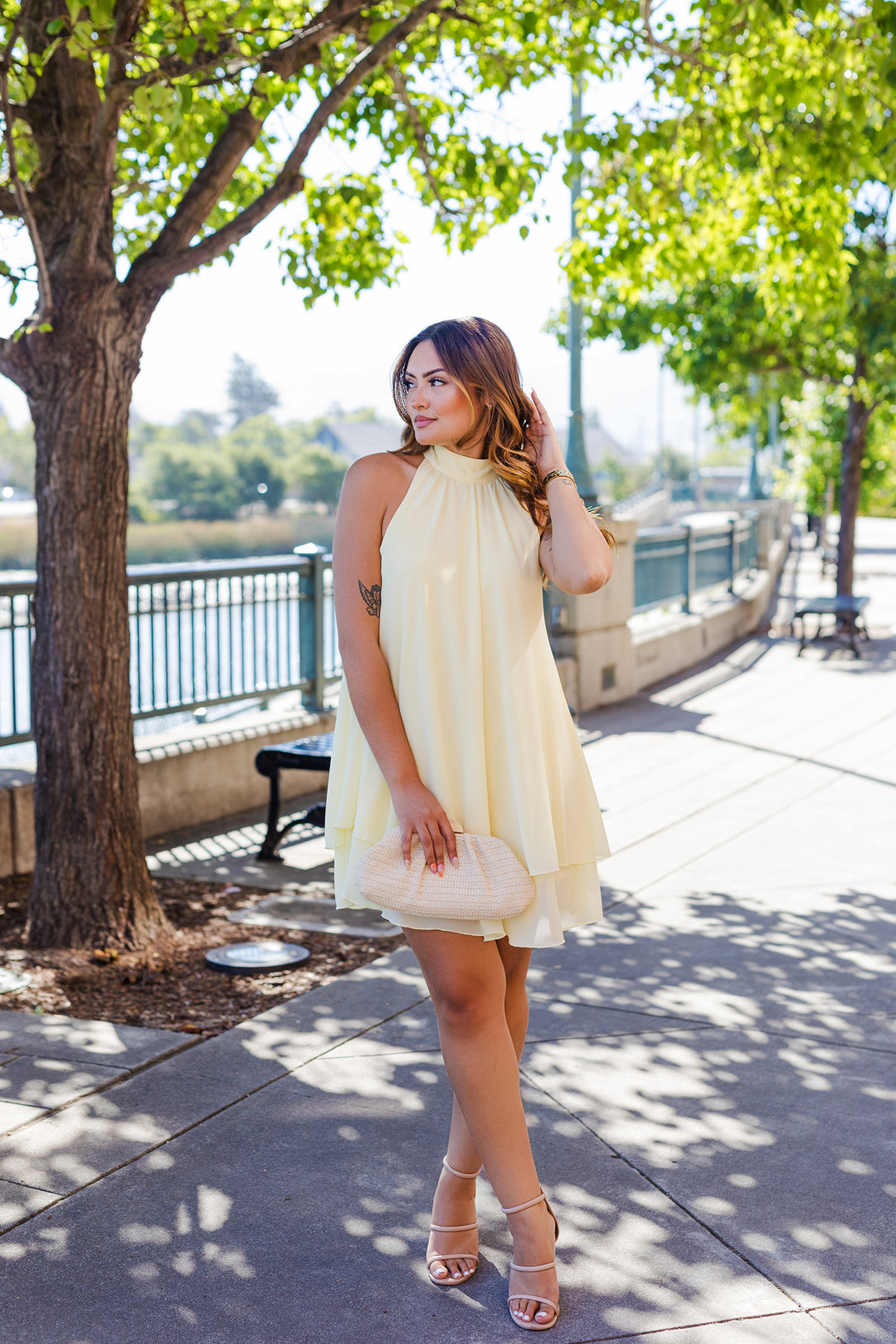 The Jasmine Fluttered Halter Neck Mini Dress