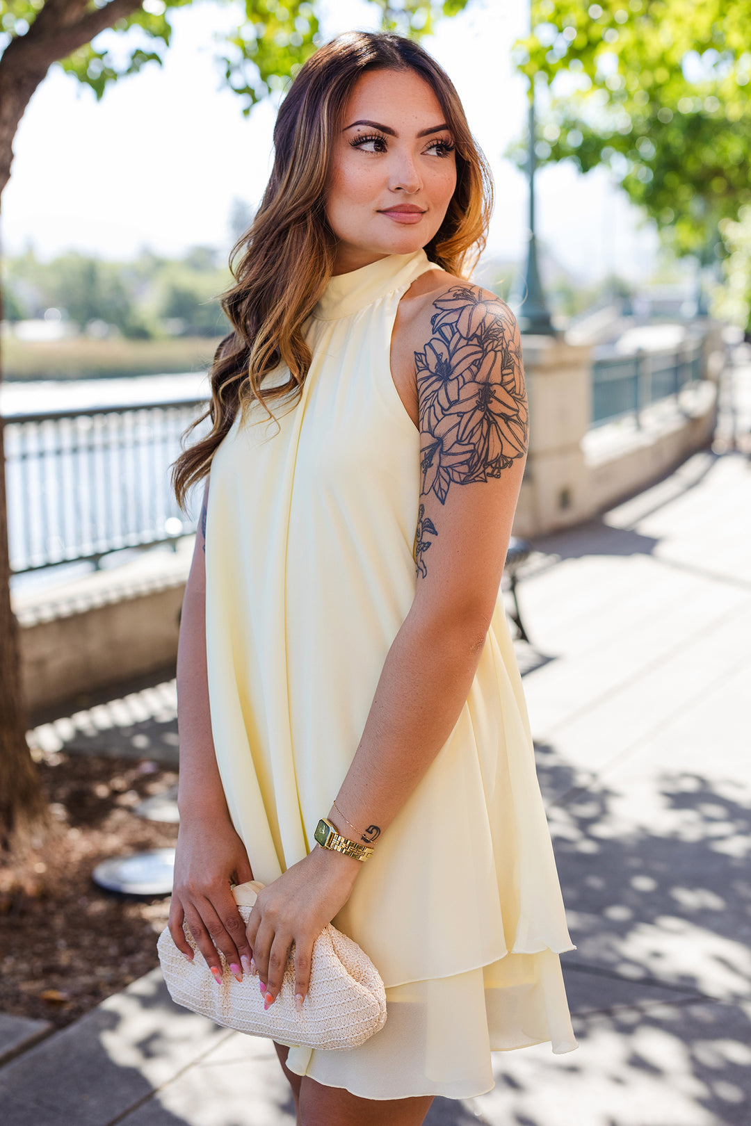 The Jasmine Fluttered Halter Neck Mini Dress