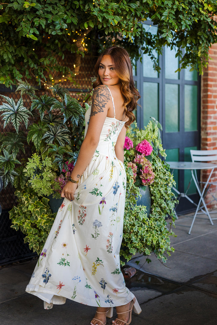 The Hope In Bloom Floral Print Drop Waist Maxi Dress