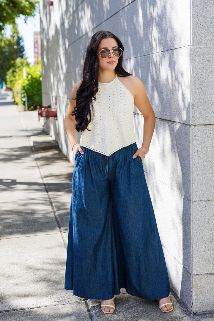 The Modern Flare Wide Leg Denim Pants