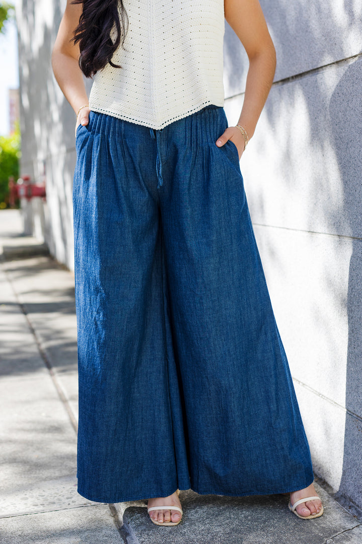 The Modern Flare Wide Leg Denim Pants