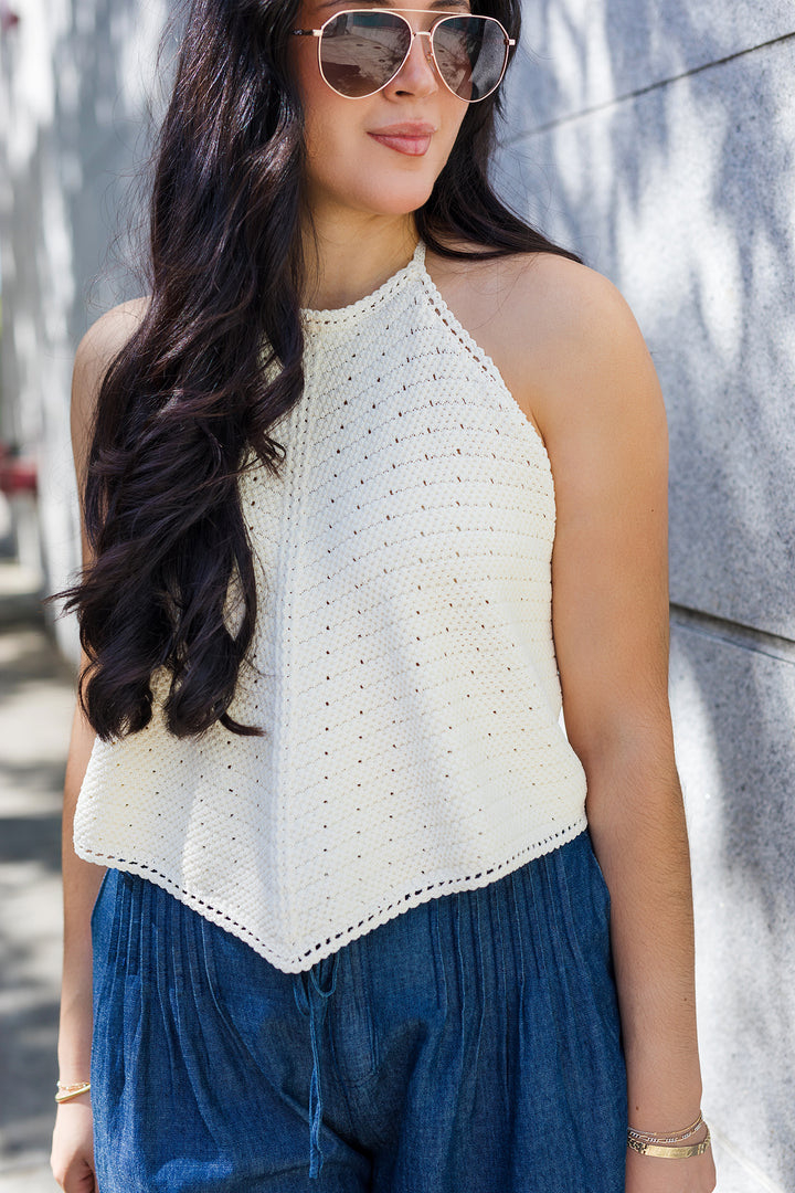 The Indio Crochet Knit Halter Top