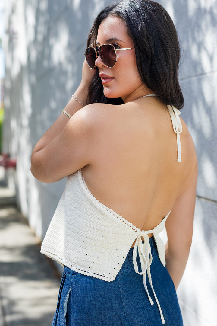 The Indio Crochet Knit Halter Top
