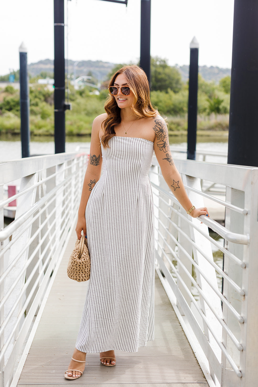 cute strapless maxi dresses Dainty Events Strapless Maxi Dress Blue