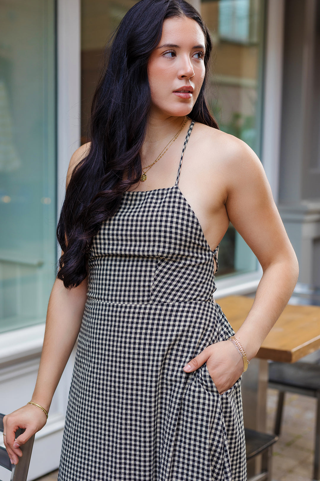 The Check Yes Gingham Print Mid Dress