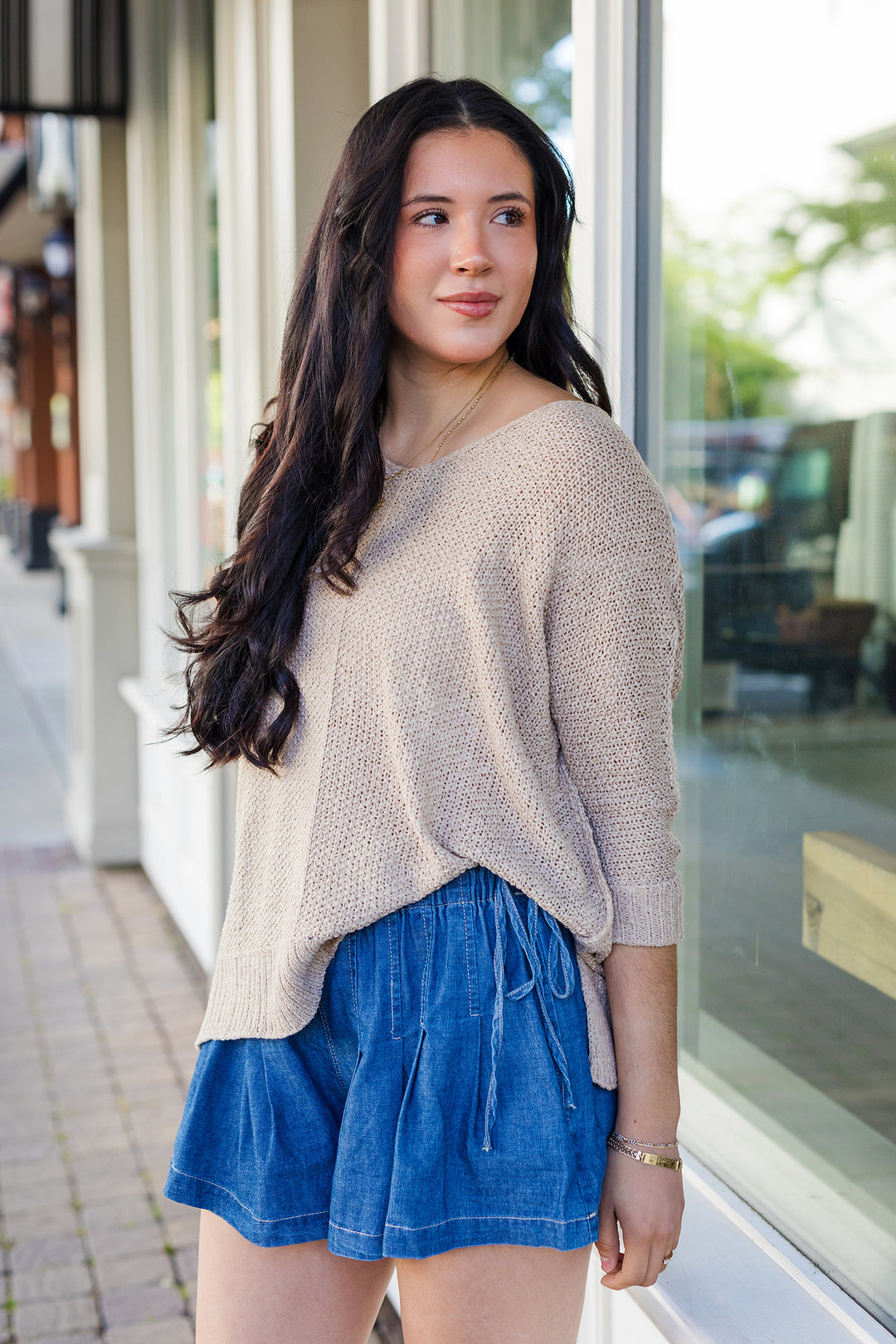 The First Pick Pleated Denim Skort