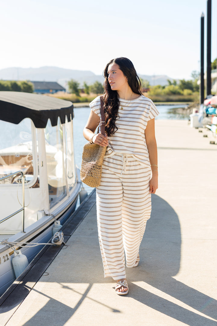 The Lexi Stripe Short Sleeve Knit Top