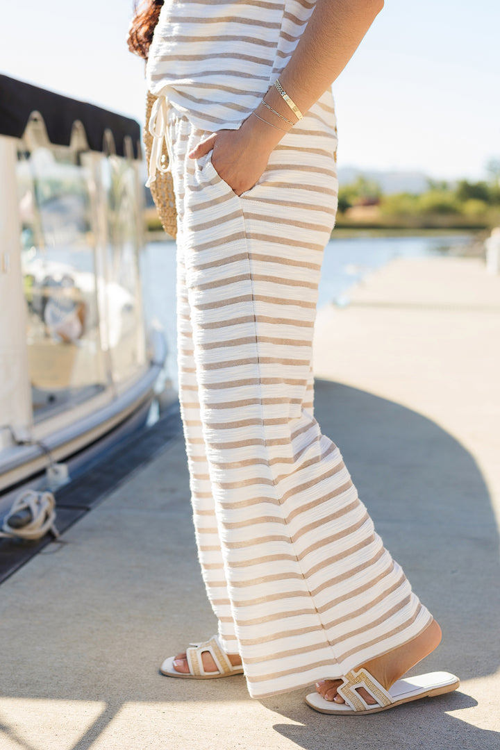 The Lexi Stripe Wide Leg Knit Lounge Pants