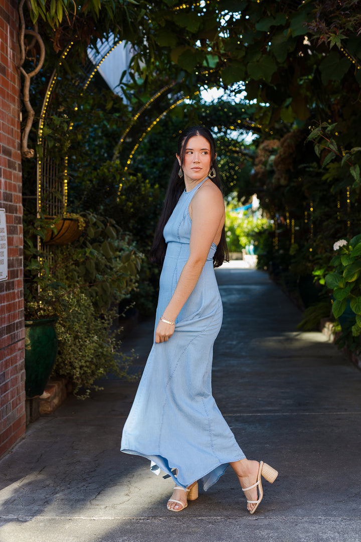 The High Desert Halter Handkerchief Maxi Dress