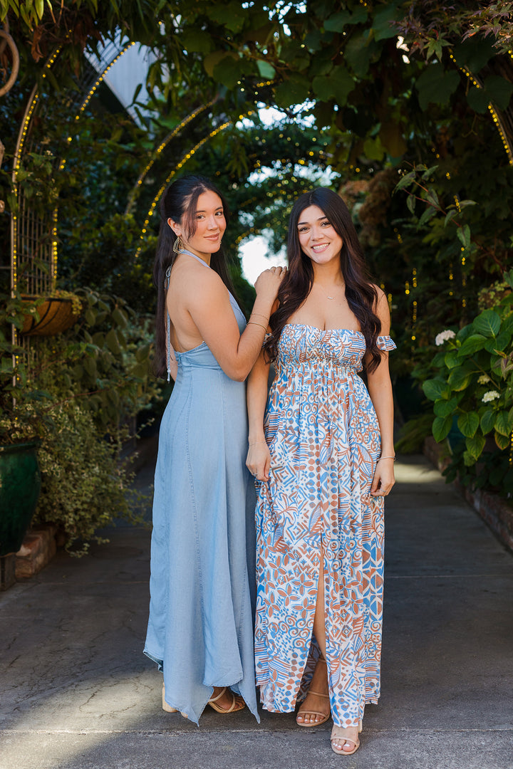 The High Desert Halter Handkerchief Maxi Dress