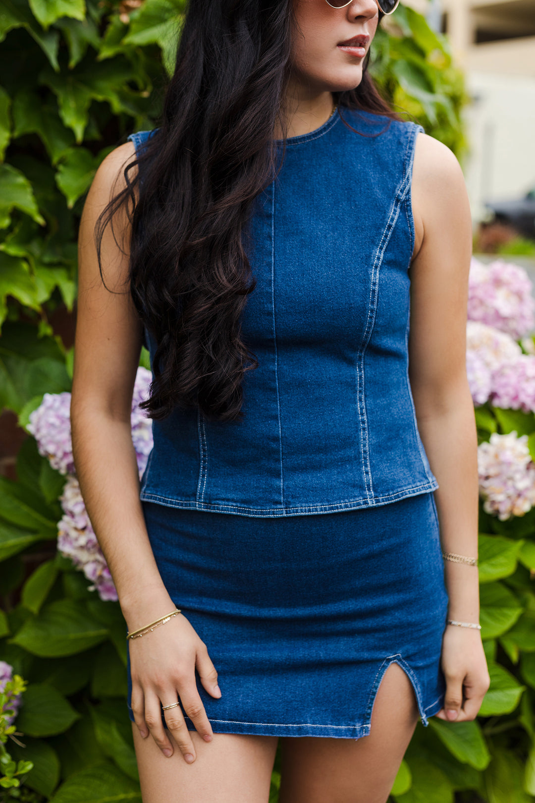 The County Fair Denim Top and Skirt Set