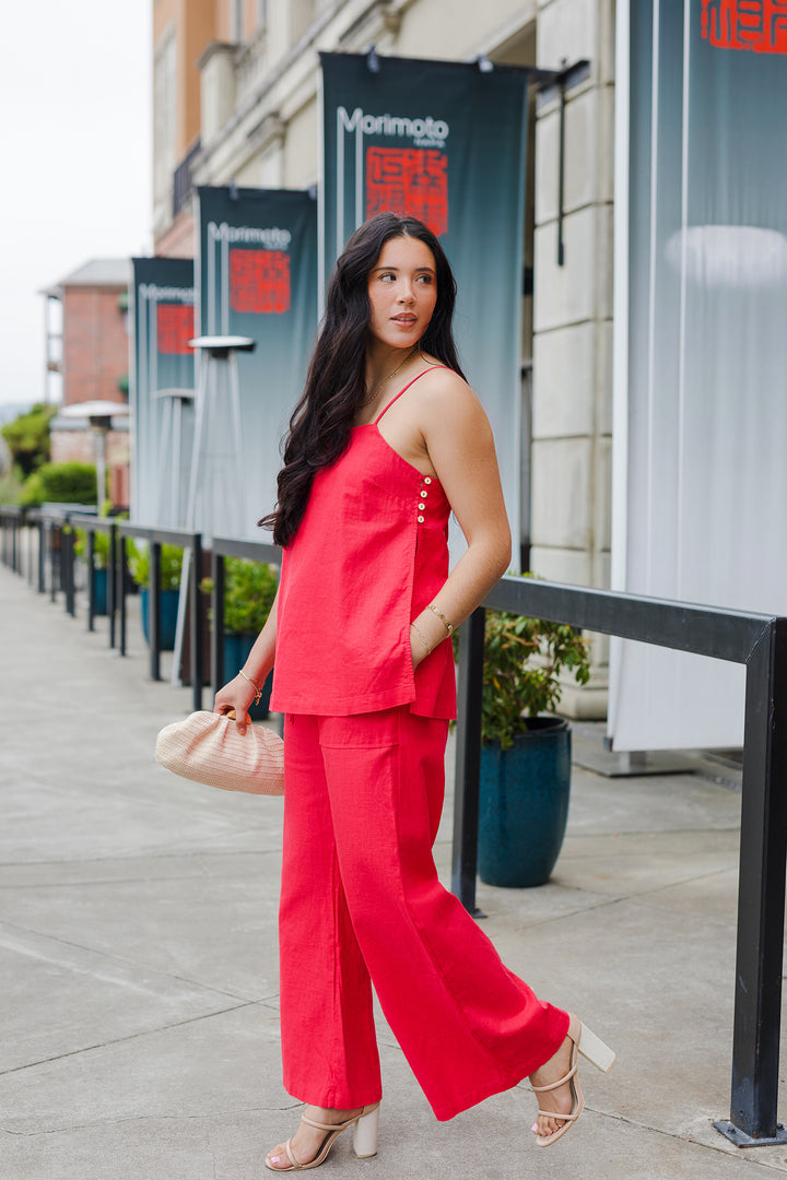 The Golden Hour Linen Top & Pants Set