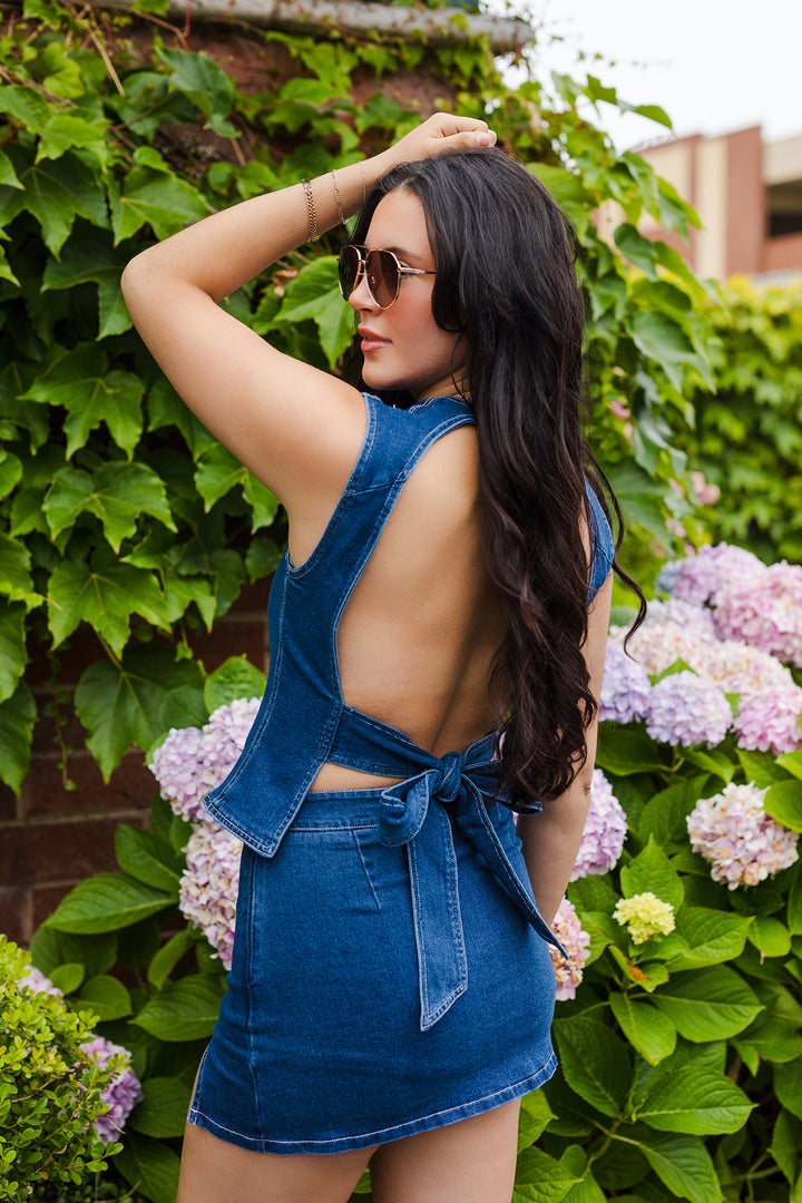 The County Fair Denim Top and Skirt Set