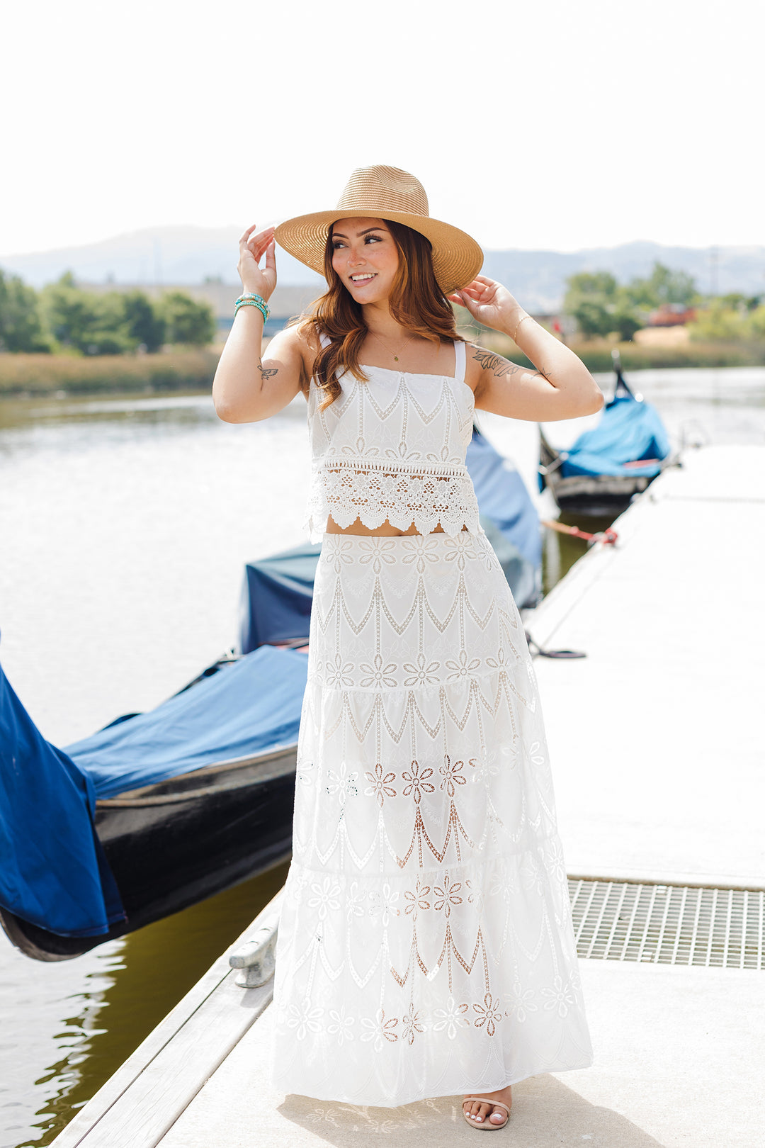 The Eloise Embroidered Top and Skirt Set