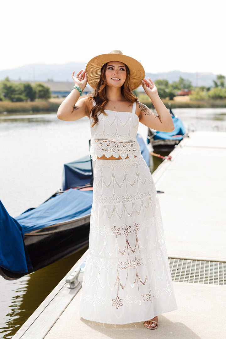 The Eloise Embroidered Top and Skirt Set