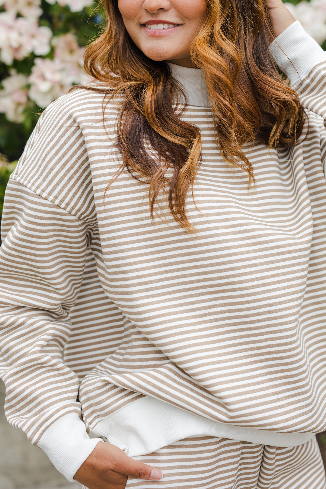 The Fireside Cozy Striped Mockneck Sweatshirt