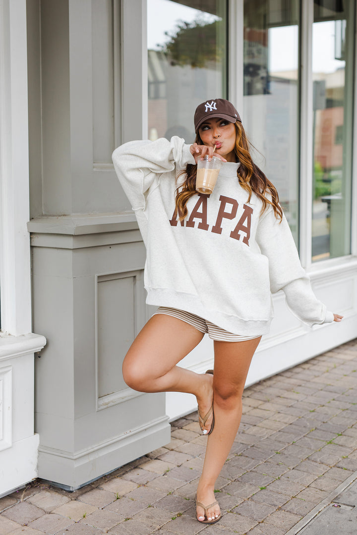 The Chocolate NAPA Embroidered Mockneck Sweatshirt