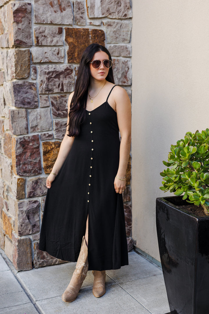 The Whole Latte Love Button Front Maxi Dress