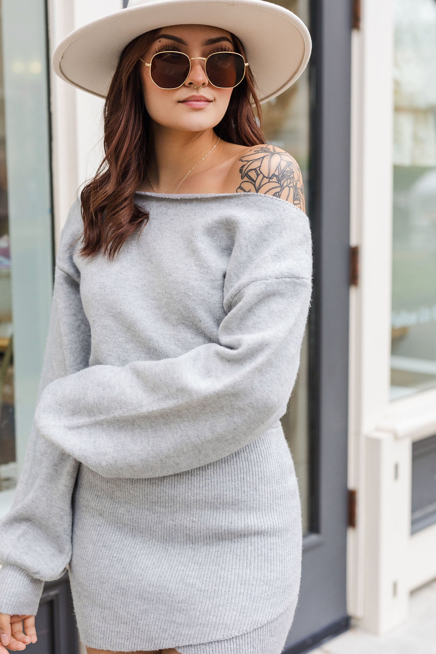 The Regret Nothing Gray Sweater Knit Mini Dress – Shoppe Twelve