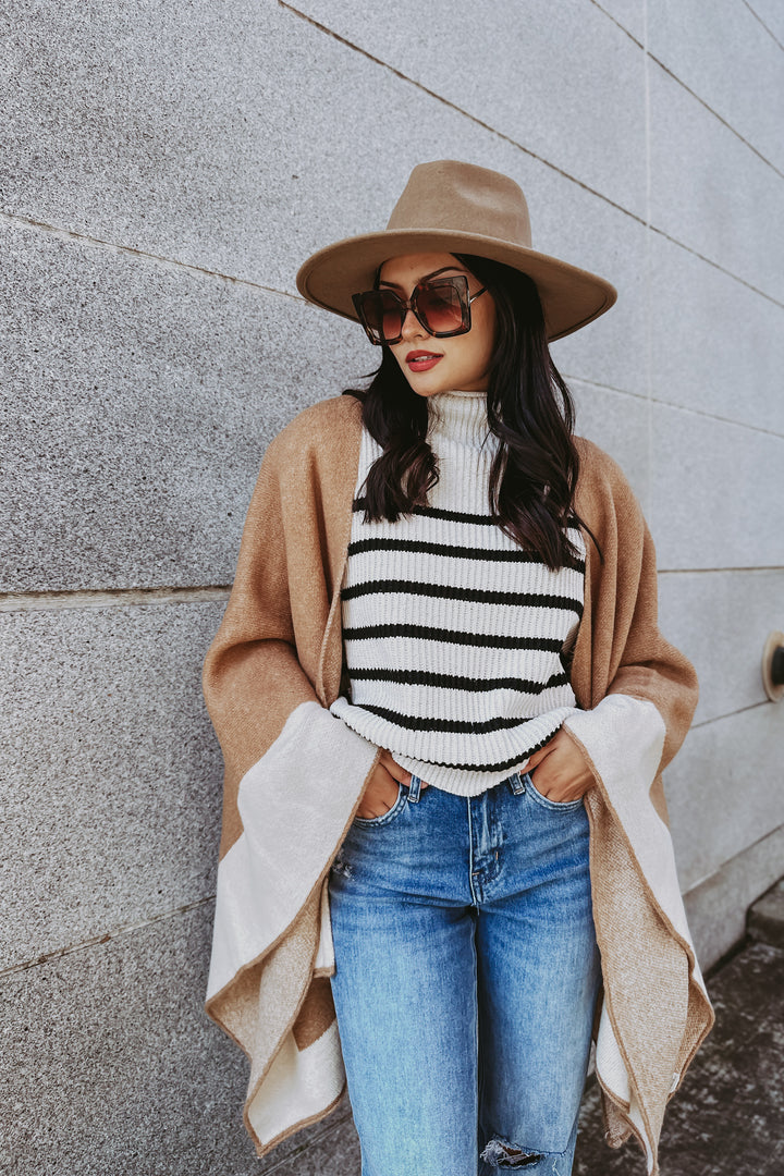 The Line of Sight Cream and Black Stripe Sweater