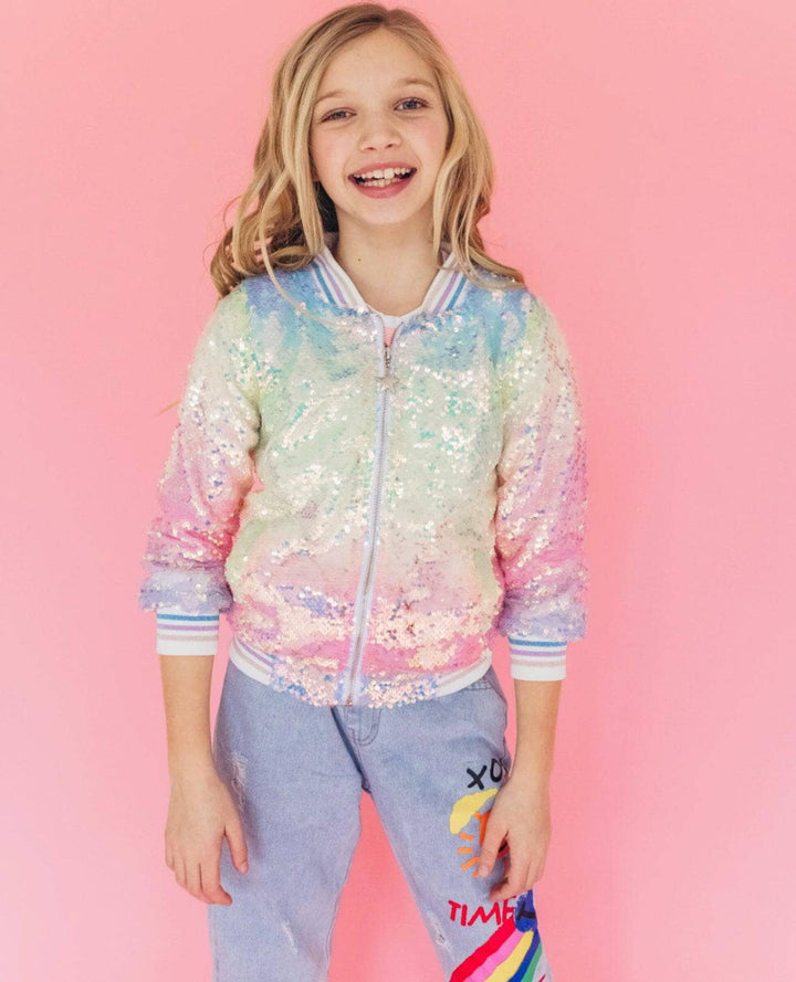 The Girls Icy Ombre Sequin Jacket by Lola and the Boys