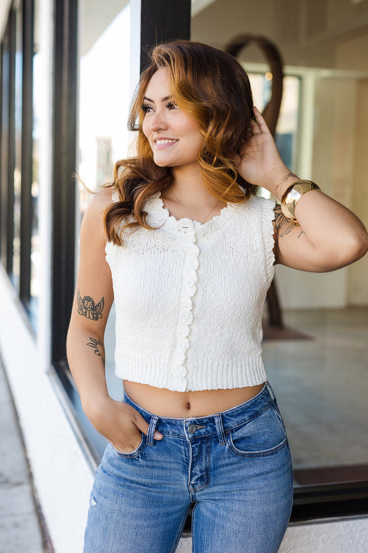 The Dana Point Cotton Button Knit Vest