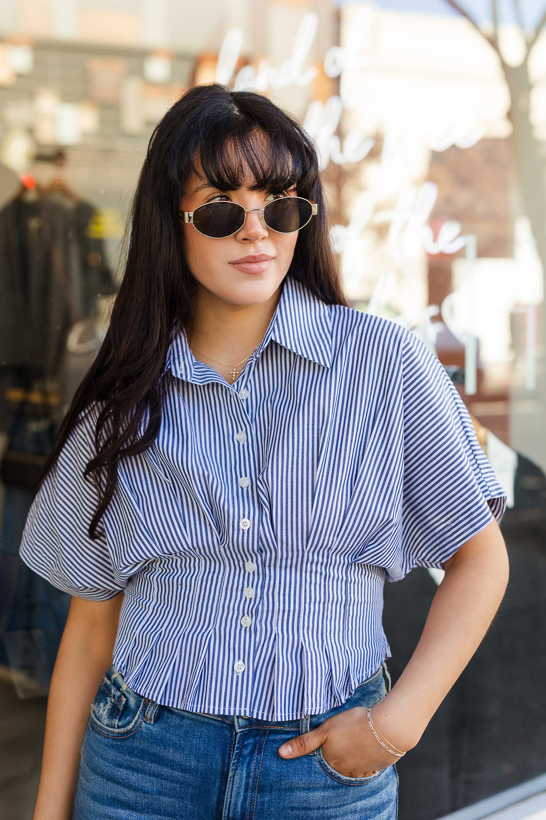 The Cape Cod Striped Cinched Waist Top
