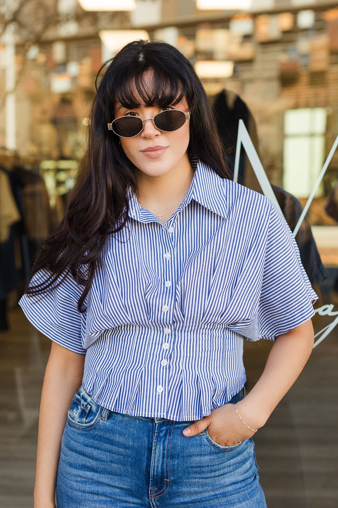 The Cape Cod Striped Cinched Waist Top