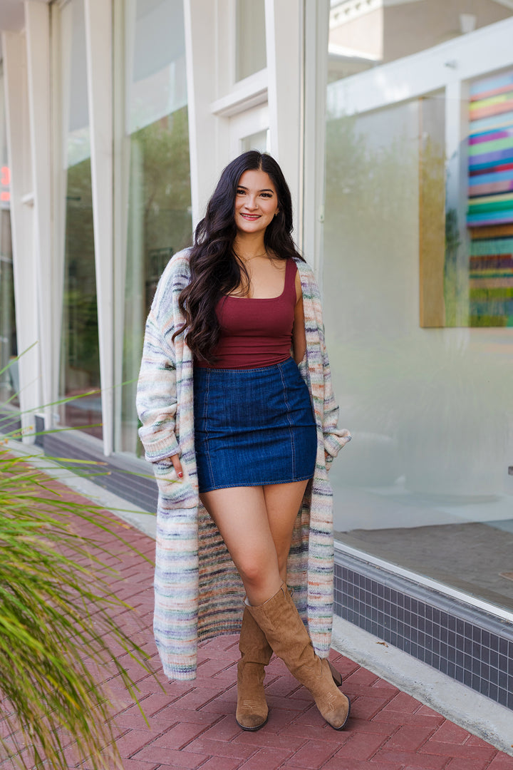 The Hold Me Close Soft Striped Long Cardigan Sweater