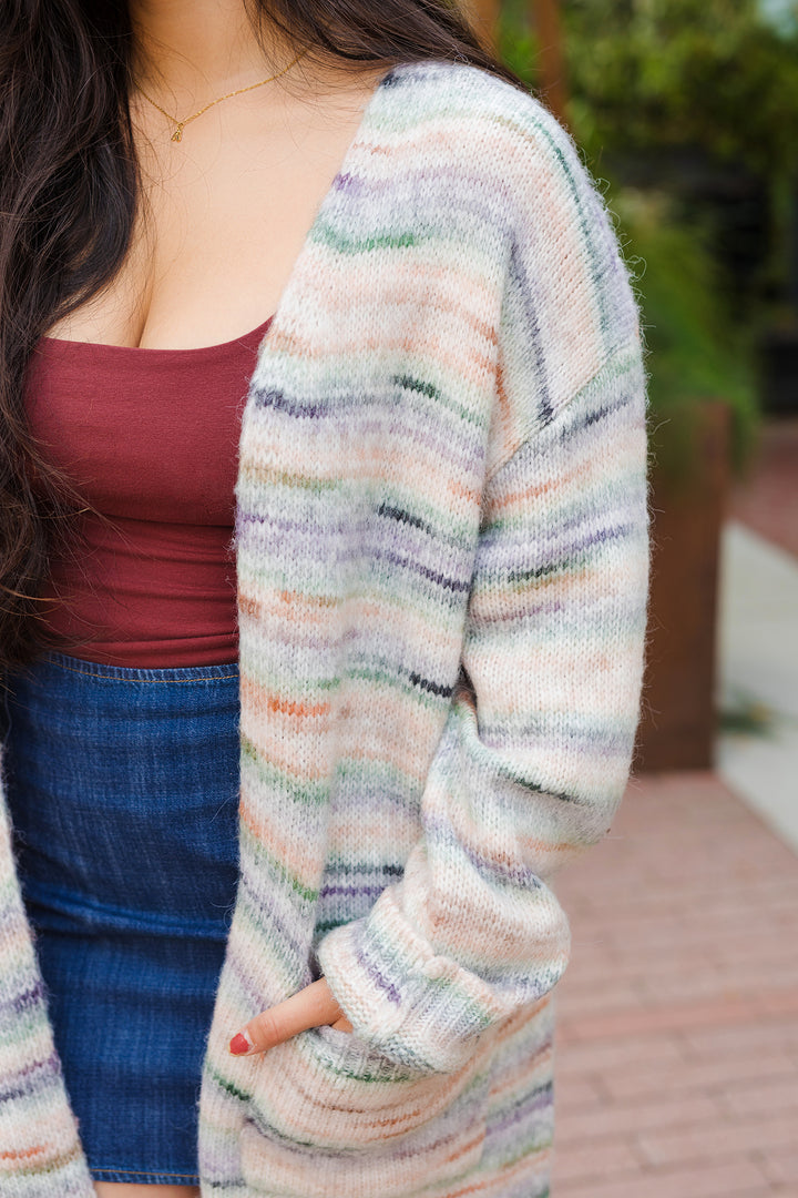 The Hold Me Close Soft Striped Long Cardigan Sweater