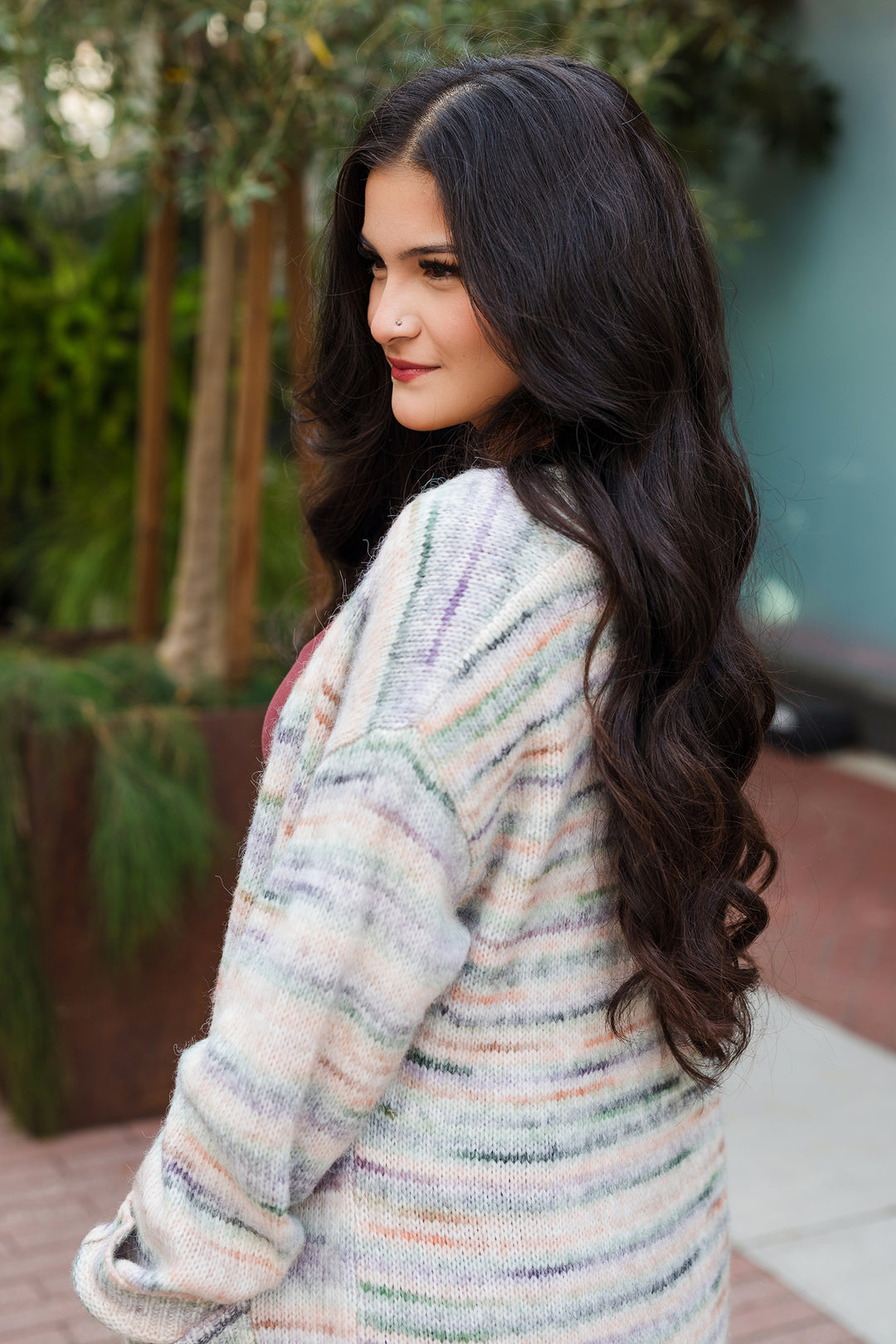 The Hold Me Close Soft Striped Long Cardigan Sweater