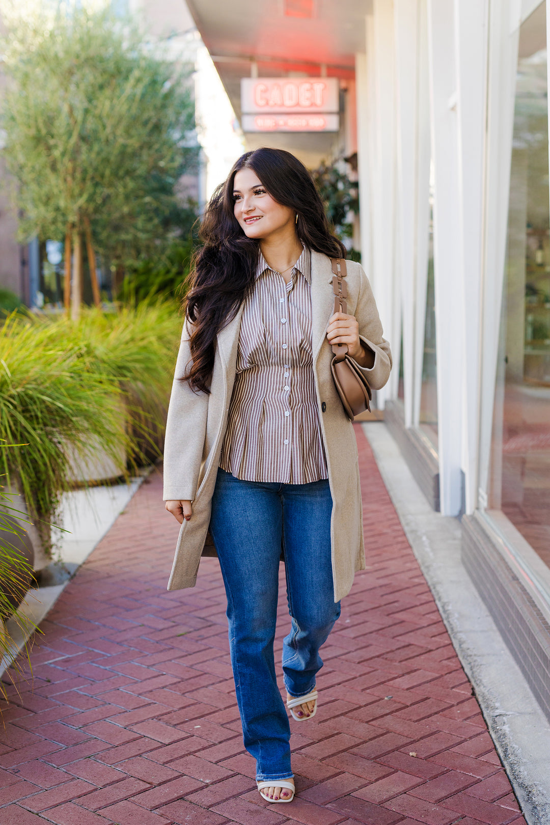 The Olivia Oatmeal Notched Lapel Coat