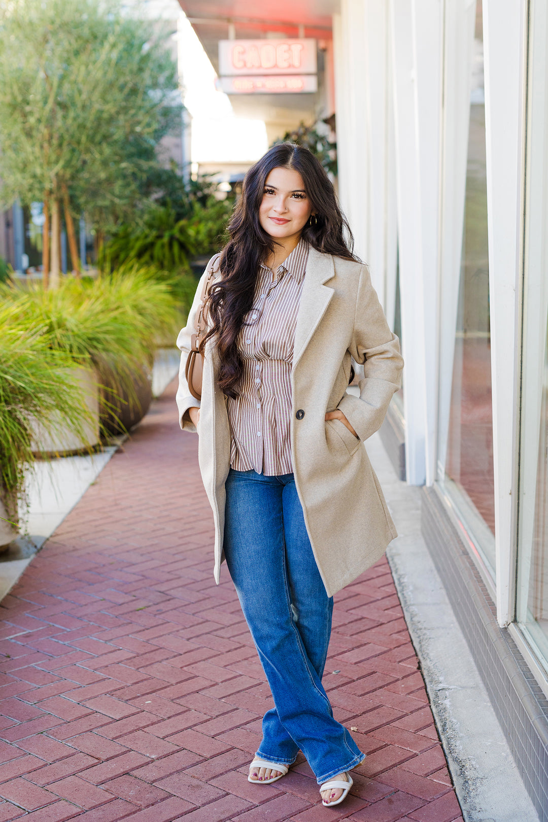 The Olivia Oatmeal Notched Lapel Coat