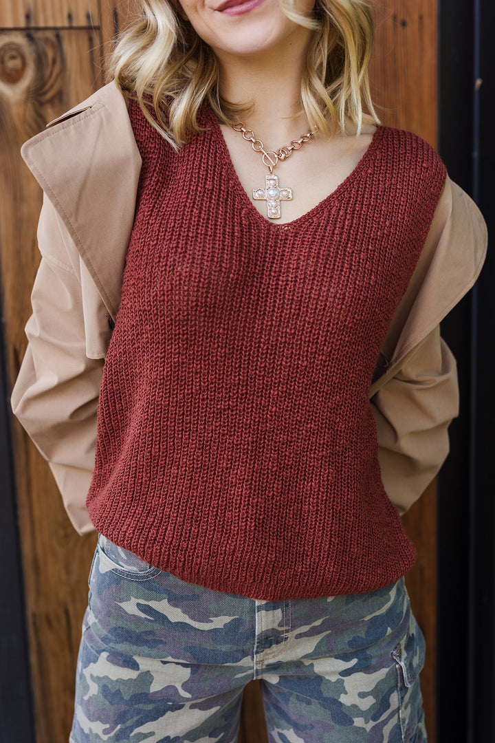 The Allende Sweater Knit Sleeveless Top