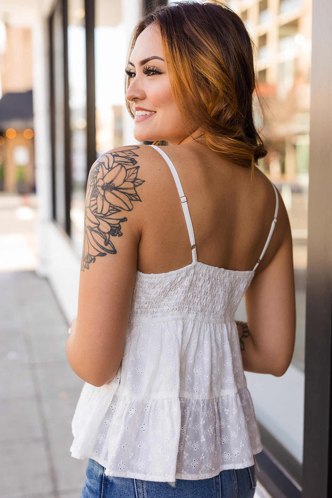 The No Lace Like Home Eyelet Cami Top