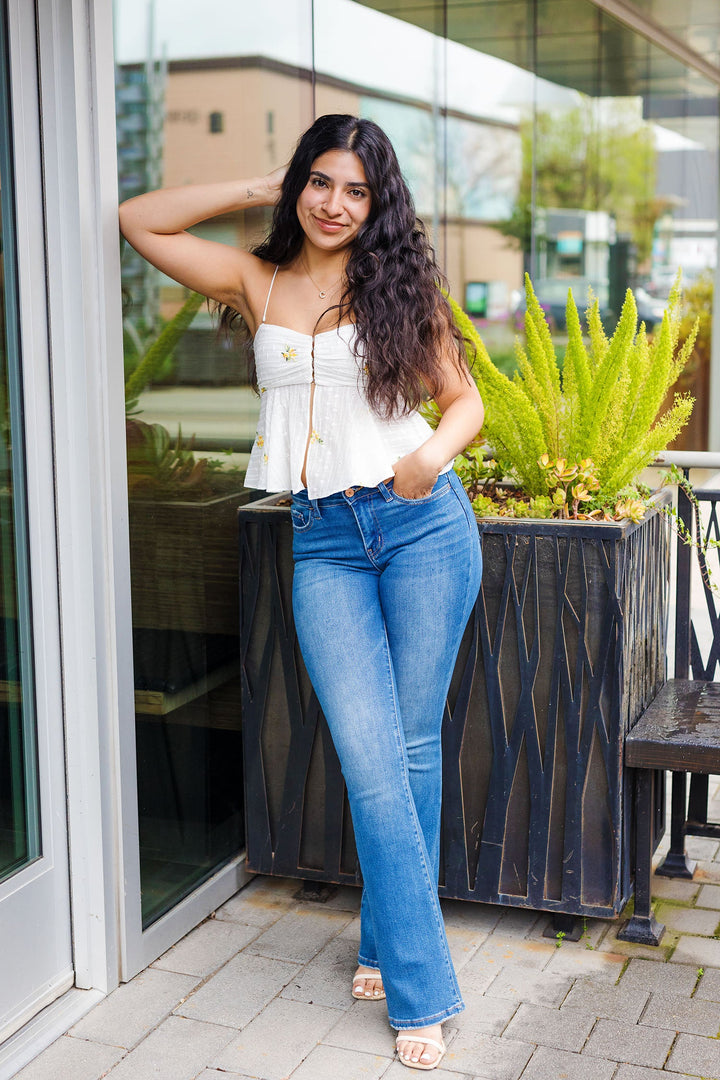 The Front Row Floral Flounce Top