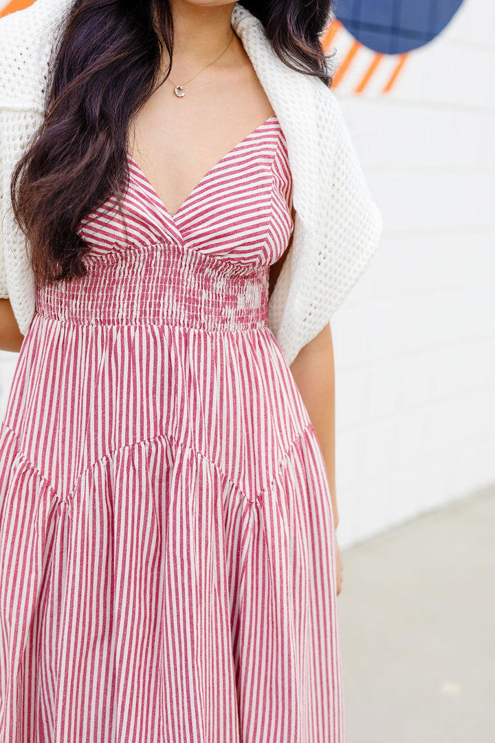 The Sail Away Striped Midi Dress