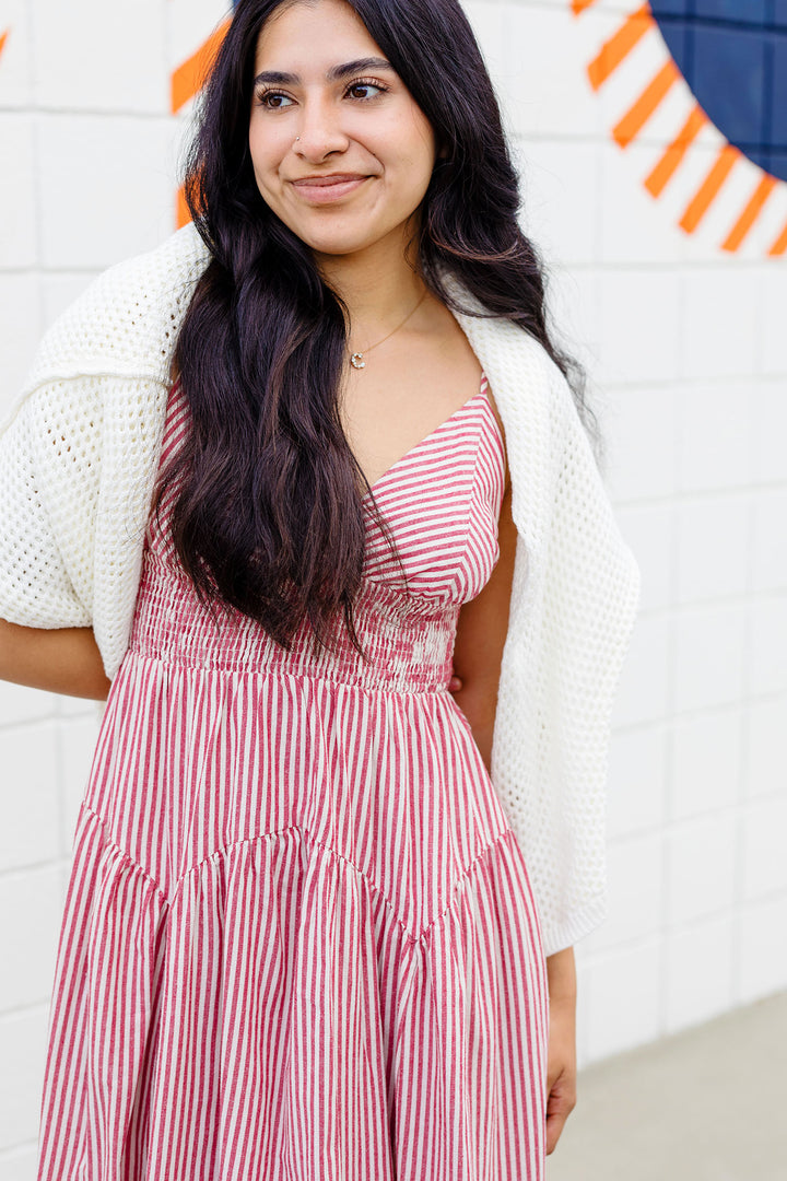 The Sail Away Striped Midi Dress