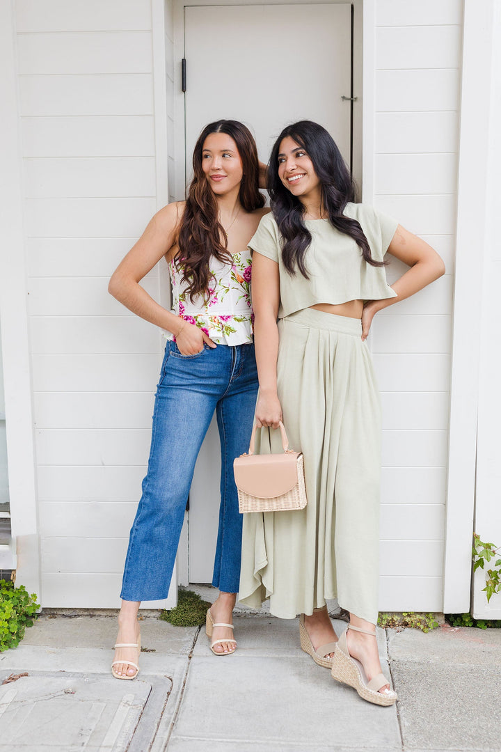 The Alexis Floral Strapless Corset Top