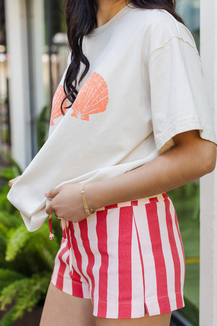 The Seaside Striped Drawstring Shorts